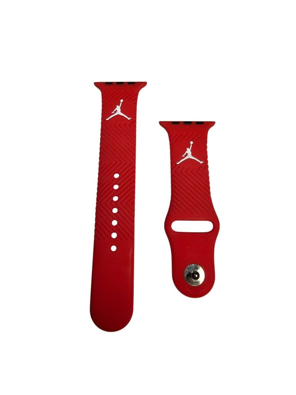 Air Jordan Apple Watch Silicone Sport Band (42mm/44/46/49) Red w/ White Logo